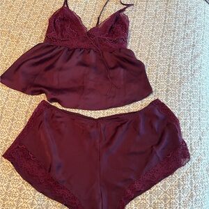 Victorias Secret Matching Lace Camisole & Short Set